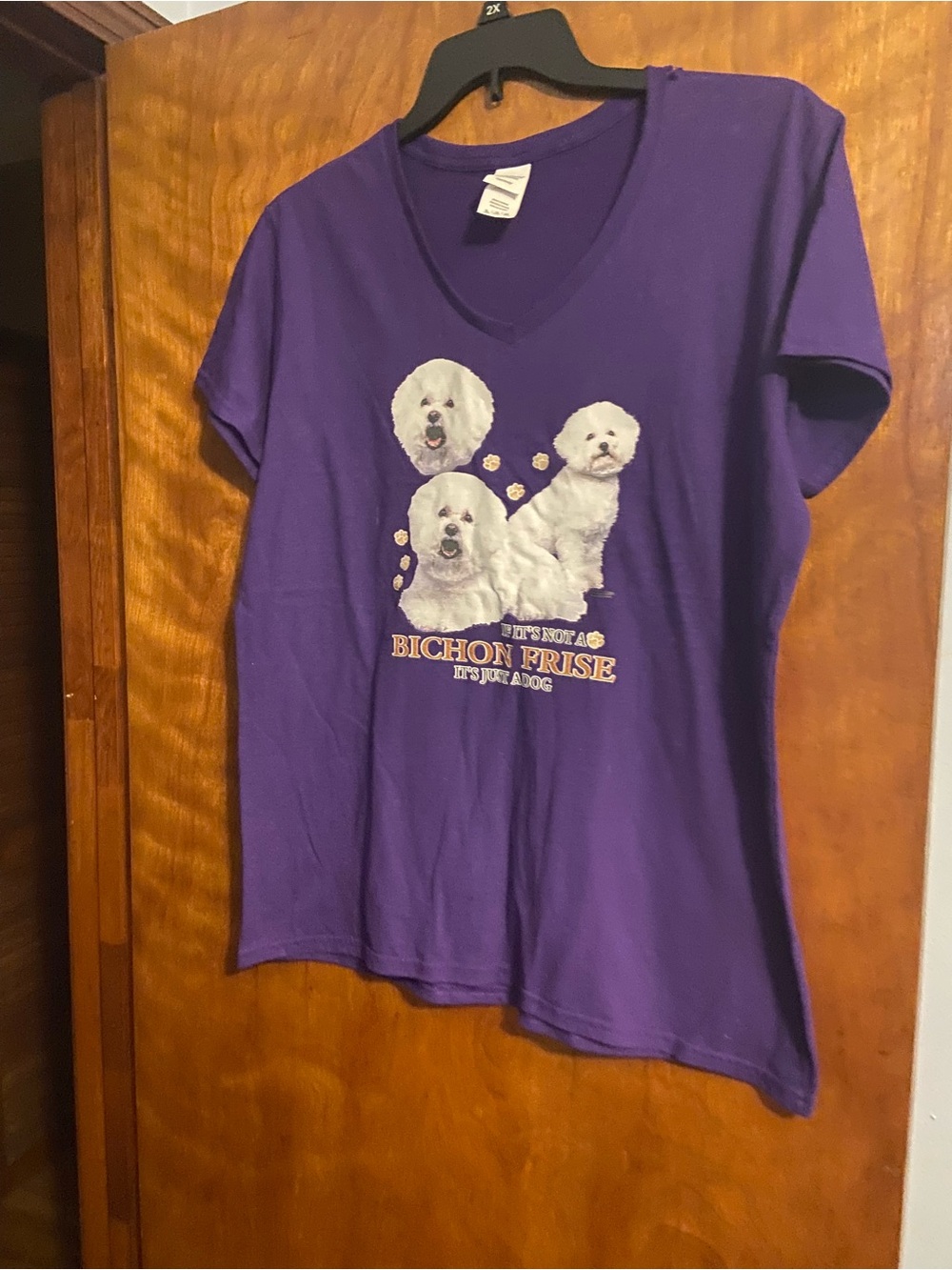 Gildan Purple Short-Sleeve Bichon Frise Graphic Tee